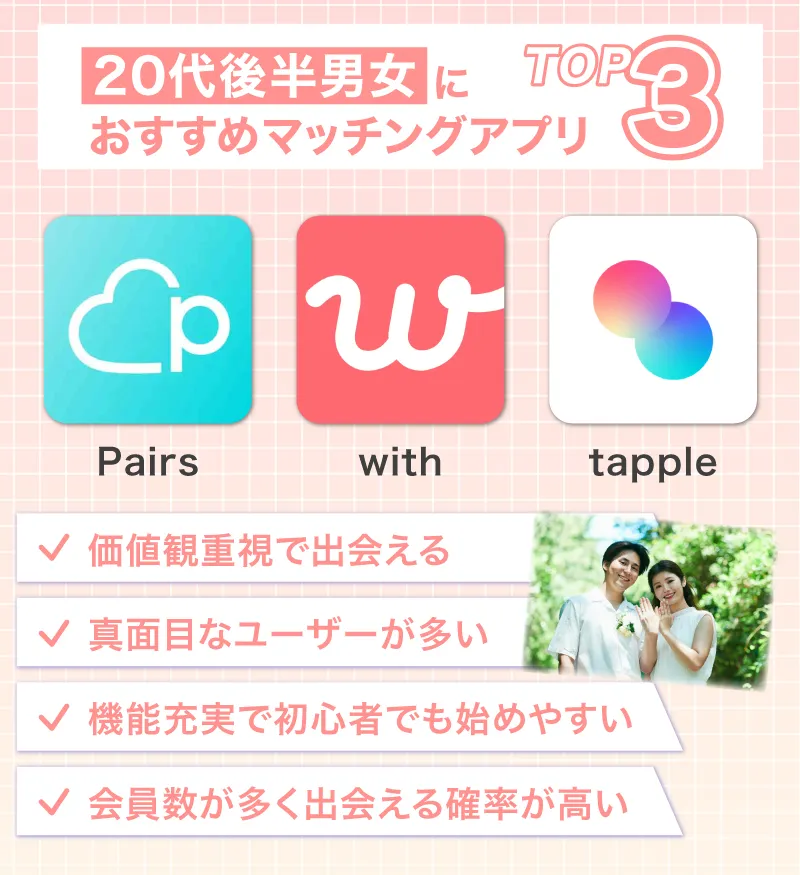 20代後半向けマッチングアプリ