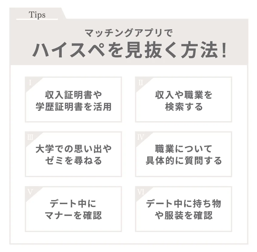 マッチングアプリでハイスペを見抜く方法!