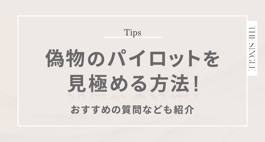 偽物のパイロットを見極める方法! おすすめの質問なども紹介