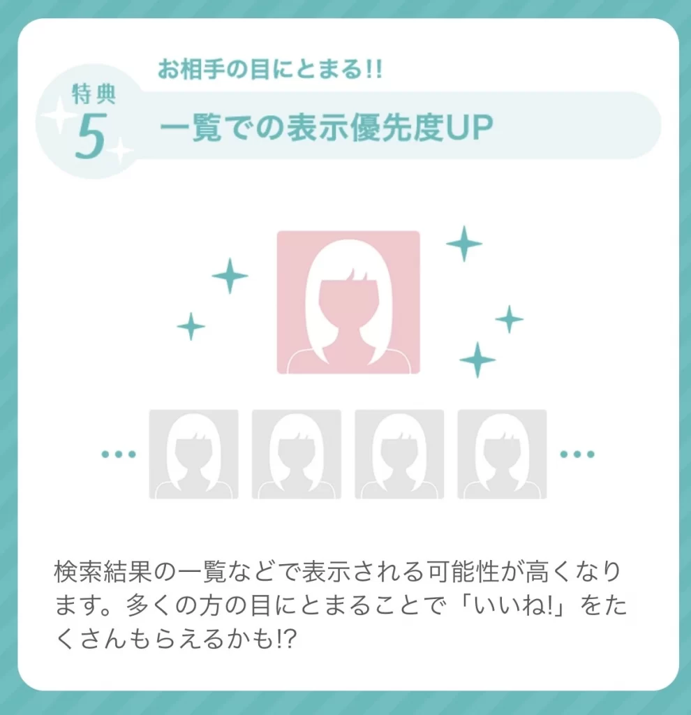 検索結果一覧で優先的に表示される