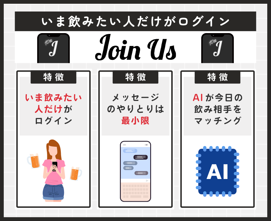 Joinus(ジョイナス)|いま飲みたい人だけがログイン