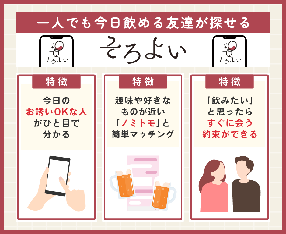 そろよい|一人でも今日飲める友達が探せる