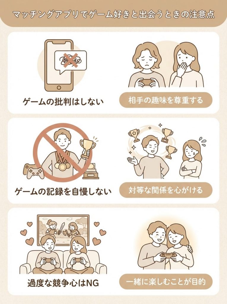 マッチングアプリでゲーム好きと出会うときの注意点