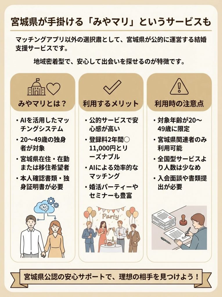 宮城県が手掛ける「みやマリ」というサービスも