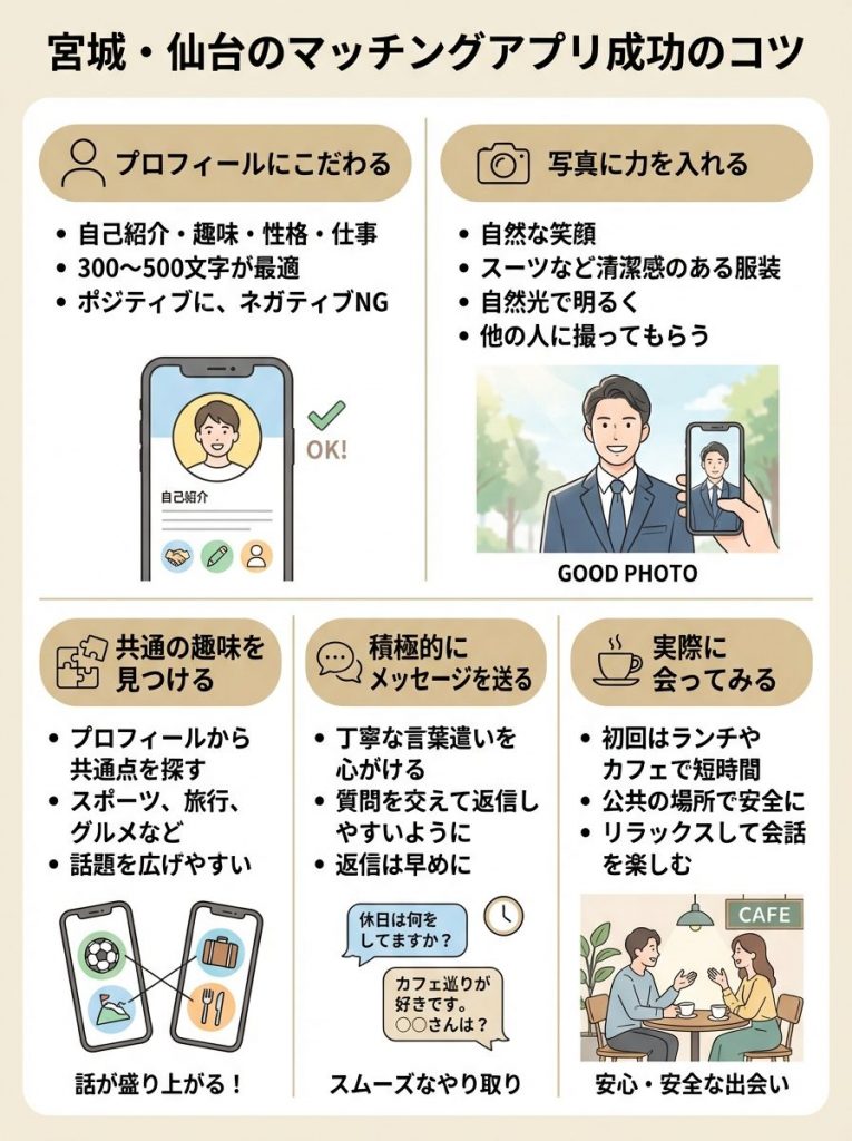宮城・仙台のマッチングアプリするコツ