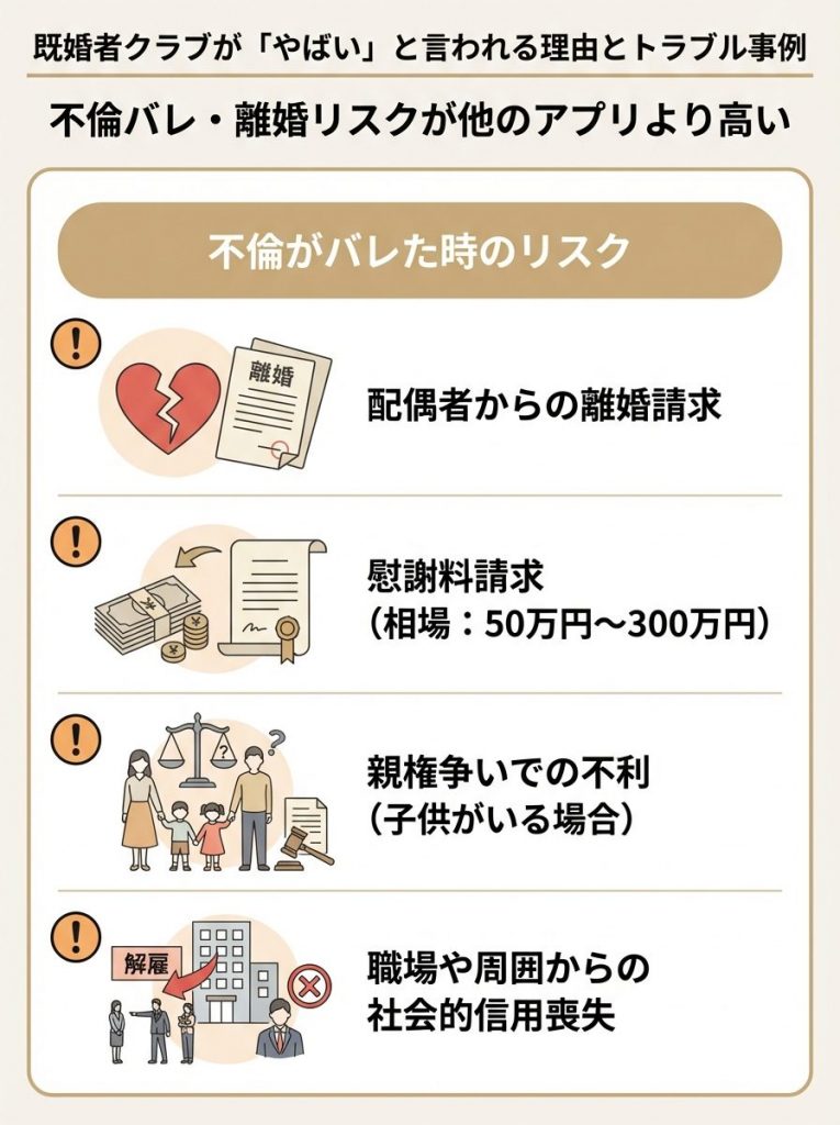 既婚者クラブが「やばい」と言われる理由とトラブル事例