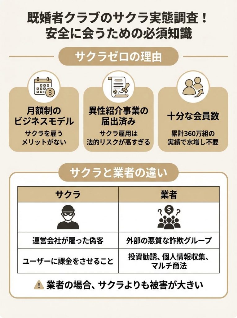 既婚者クラブのサクラ実態調査！安全に会うための必須知識