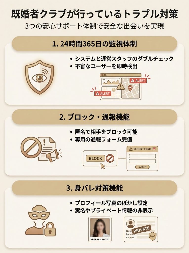既婚者クラブが行っているトラブル対策とは？