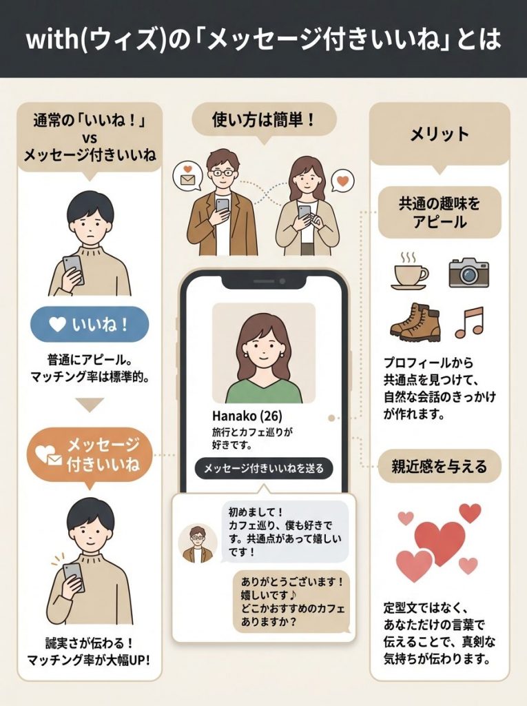 with(ウィズ)の『メッセージ付きいいね』とは