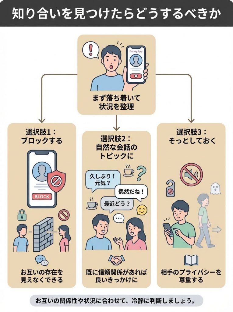 マッチングアプリで知り合いを見つけたときの対応法