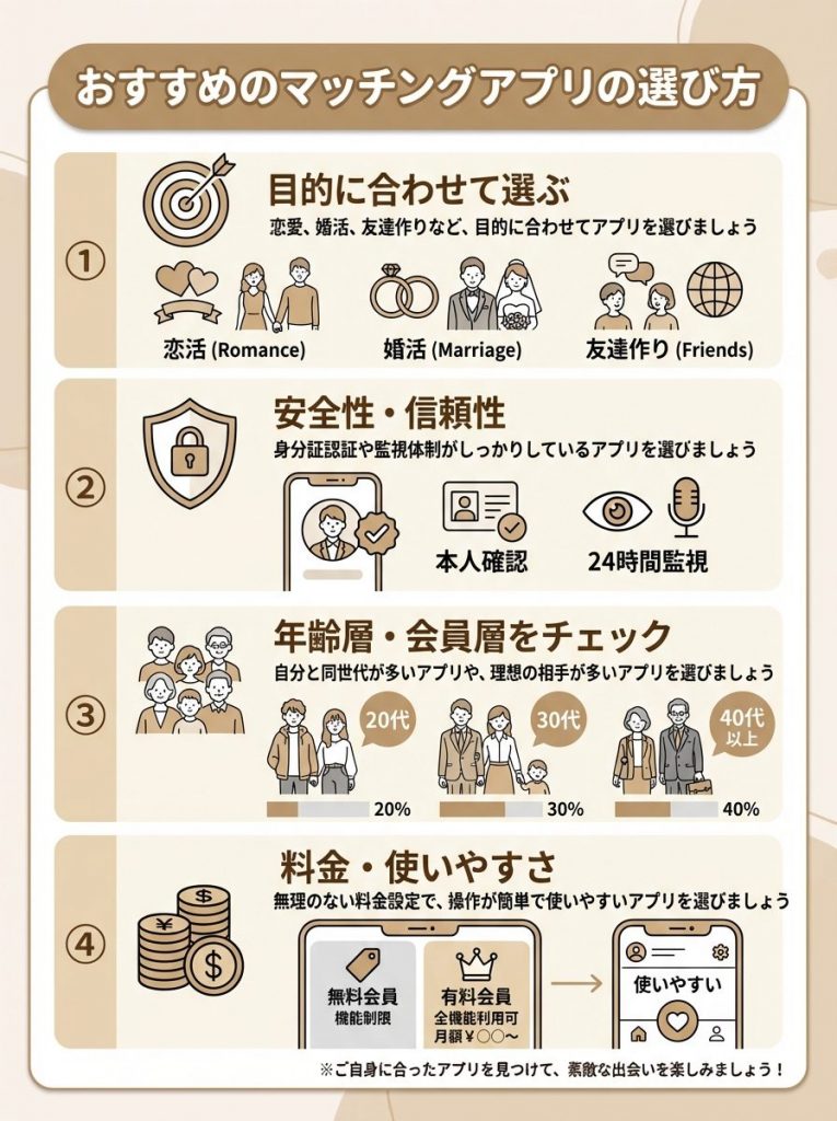 おすすめマッチングアプリの選び方