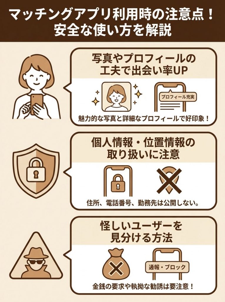 マッチングアプリ利用時の注意点!安全な使い方を解説