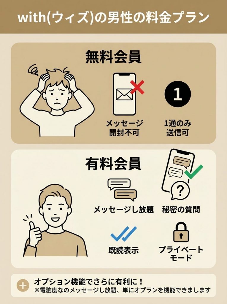 with（ウィズ）の男性の料金プラン