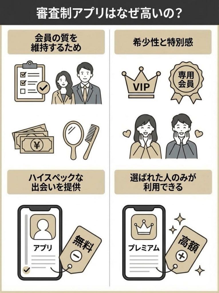 東カレデートなどの審査制アプリはなぜ高いの？