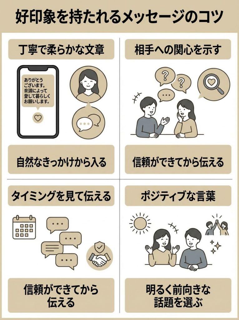 マッチングアプリで好印象を持たれるメッセージのコツ