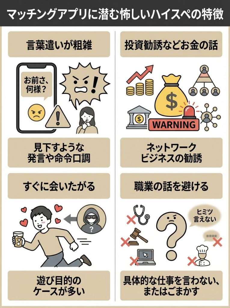 マッチングアプリに潜む怪しいハイスぺの特徴
