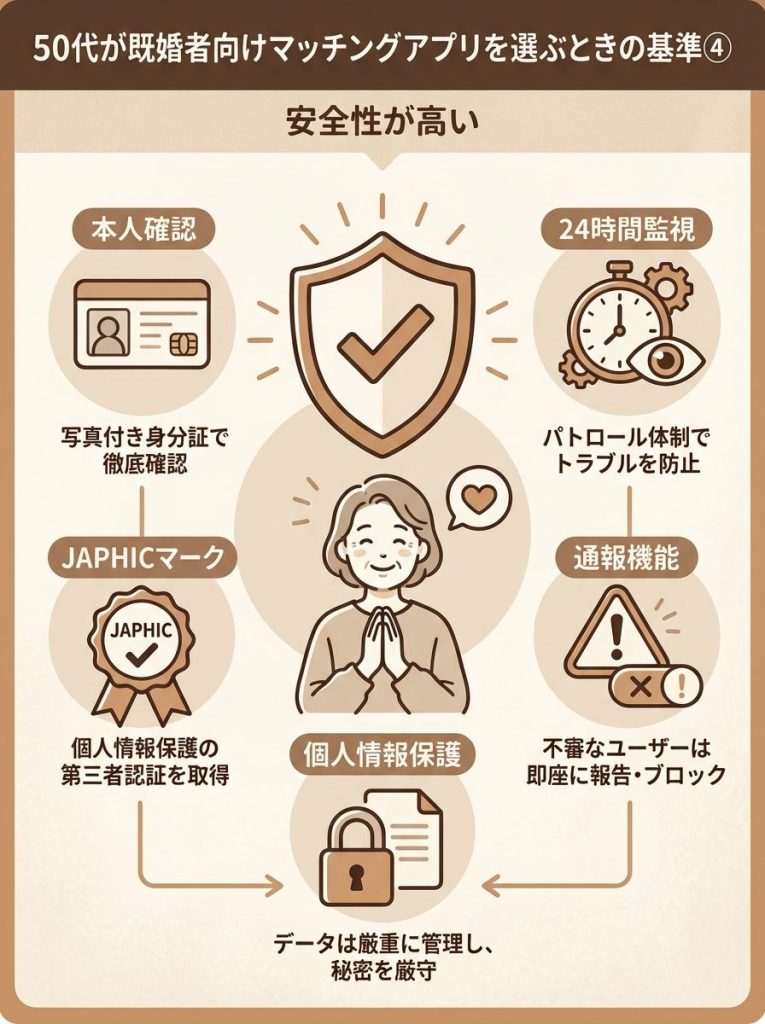 50代が既婚者向けマッチングアプリを選ぶときの5つの基準