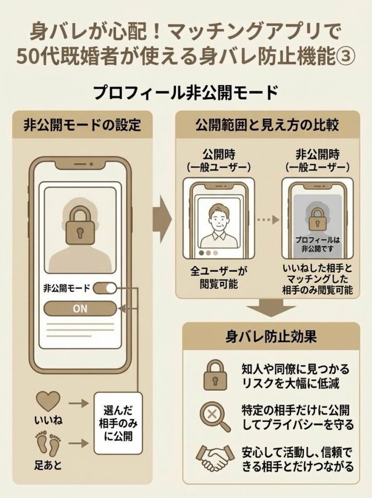 身バレが心配！マッチングアプリで50代既婚者が使える5つの身バレ防止機能