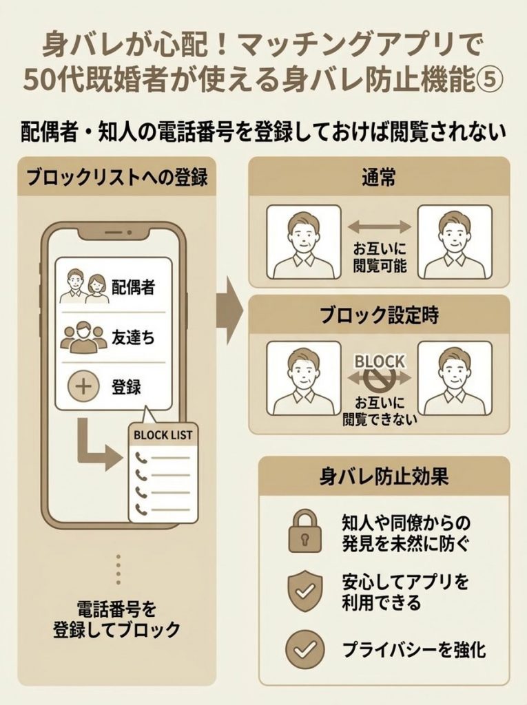 身バレが心配！マッチングアプリで50代既婚者が使える5つの身バレ防止機能