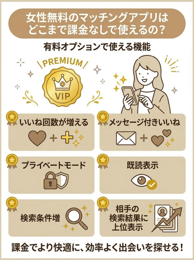 女性無料のマッチングアプリはどこまで課金なしで使えるの？