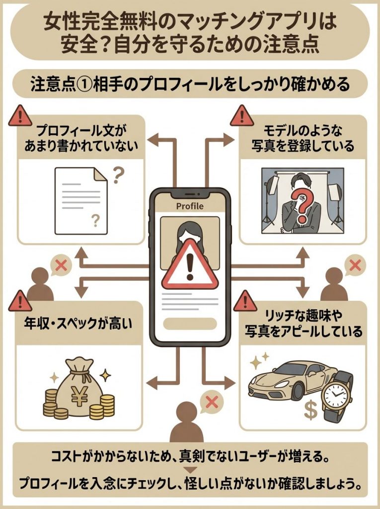 女性完全無料のマッチングアプリは安全？自分を守るための注意点4つ
