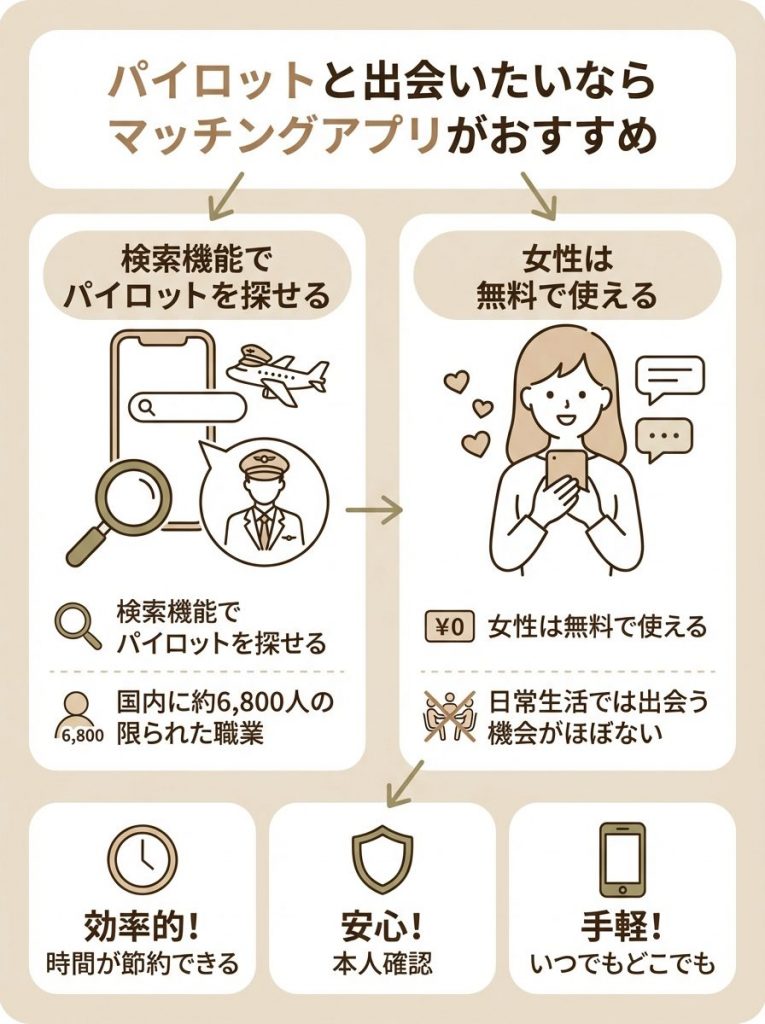 パイロットと出会いたいならマッチングアプリがおすすめ