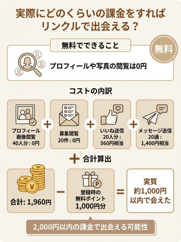 実際にどのくらいの課金をすればリンクルで出会える？