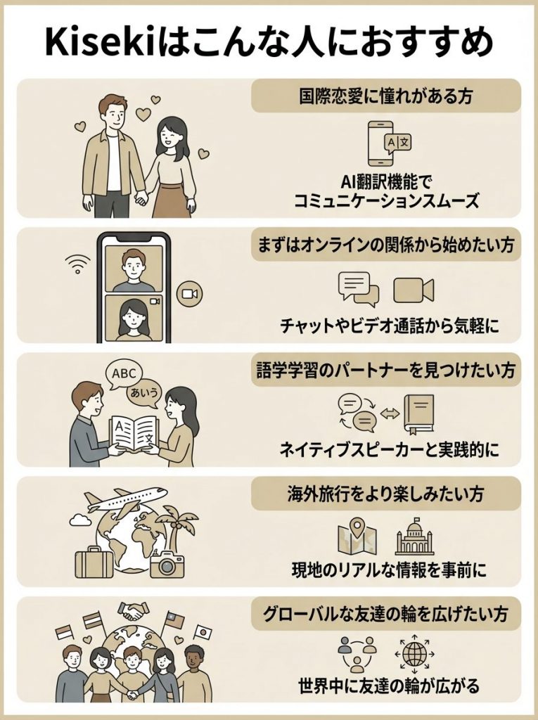 Kisekiはこんな人におすすめ