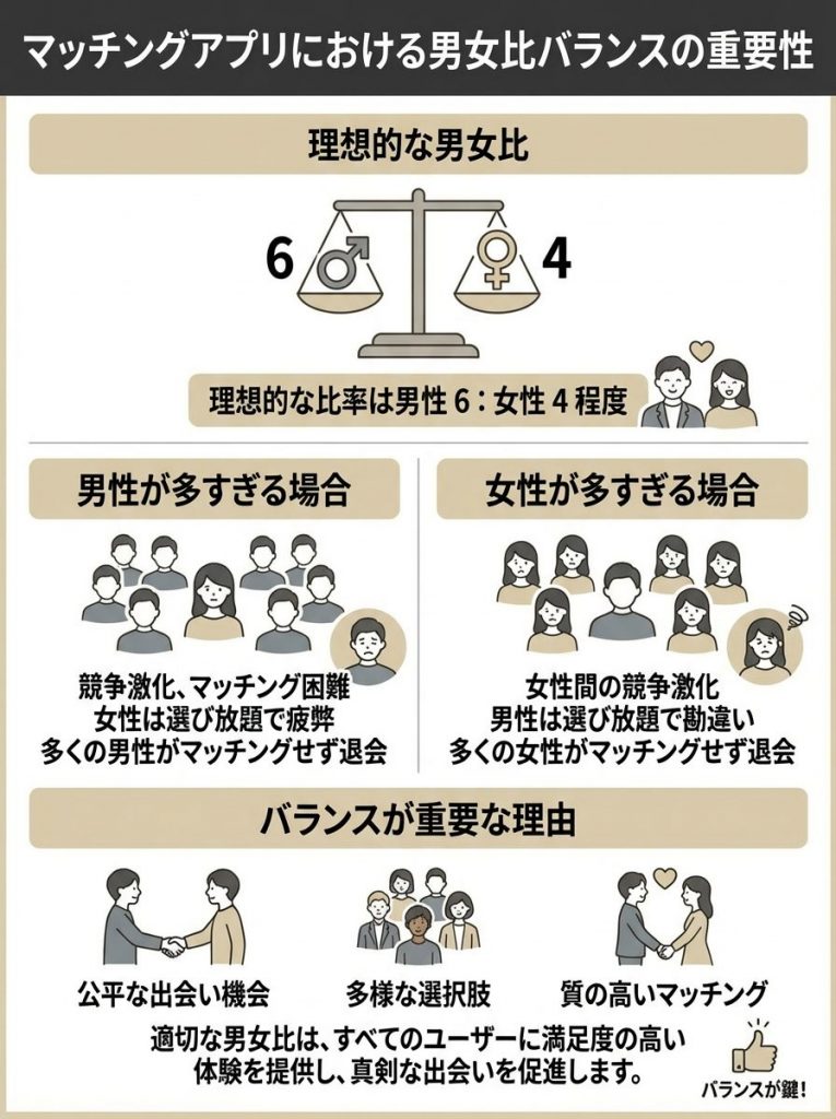 マッチングアプリにおける男女比バランスの重要性