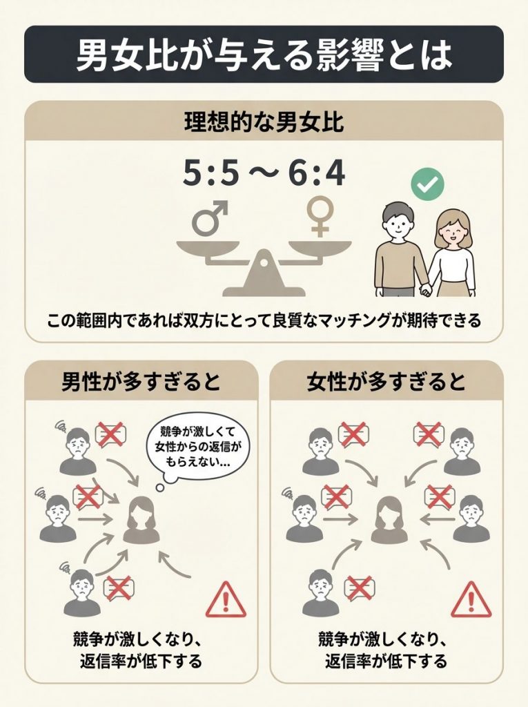 マッチングアプリにおける男女比バランスの重要性
