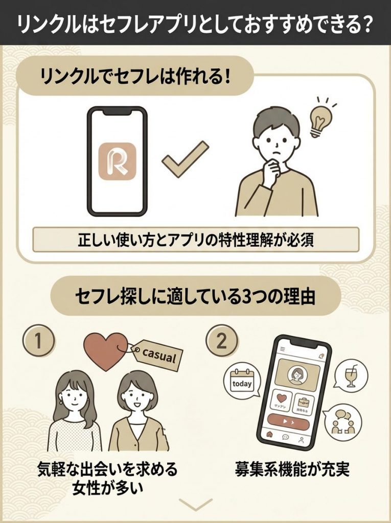 リンクルはセフレアプリとしておすすめできる？