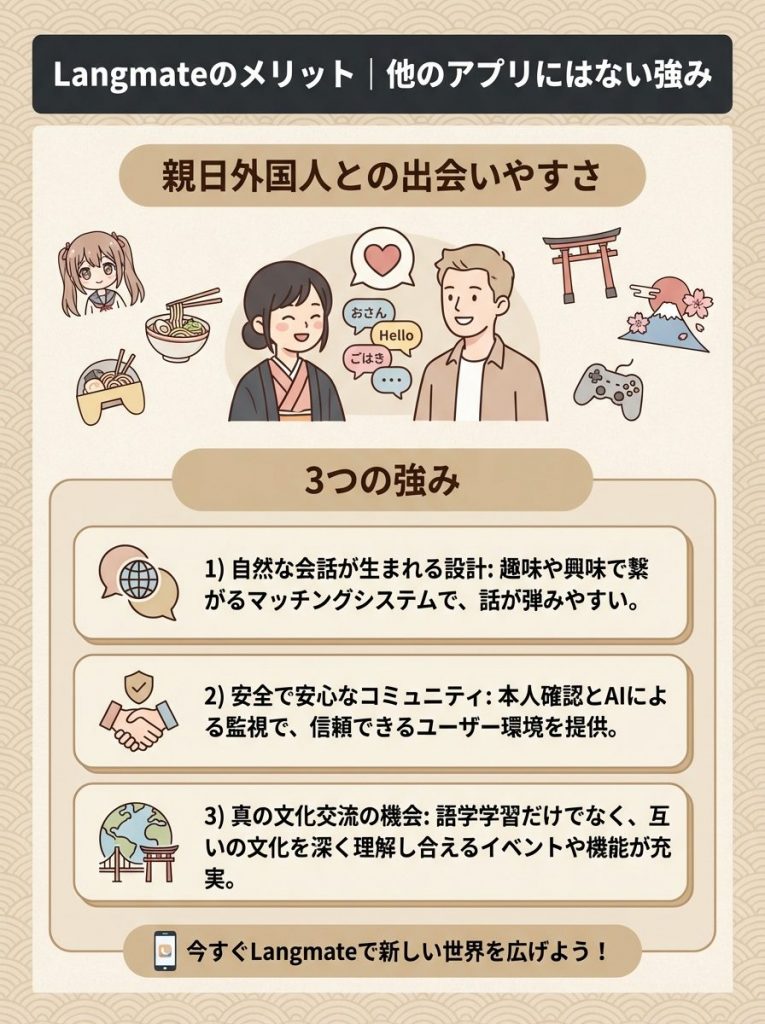 Langmateのメリット│他のアプリにはない強み