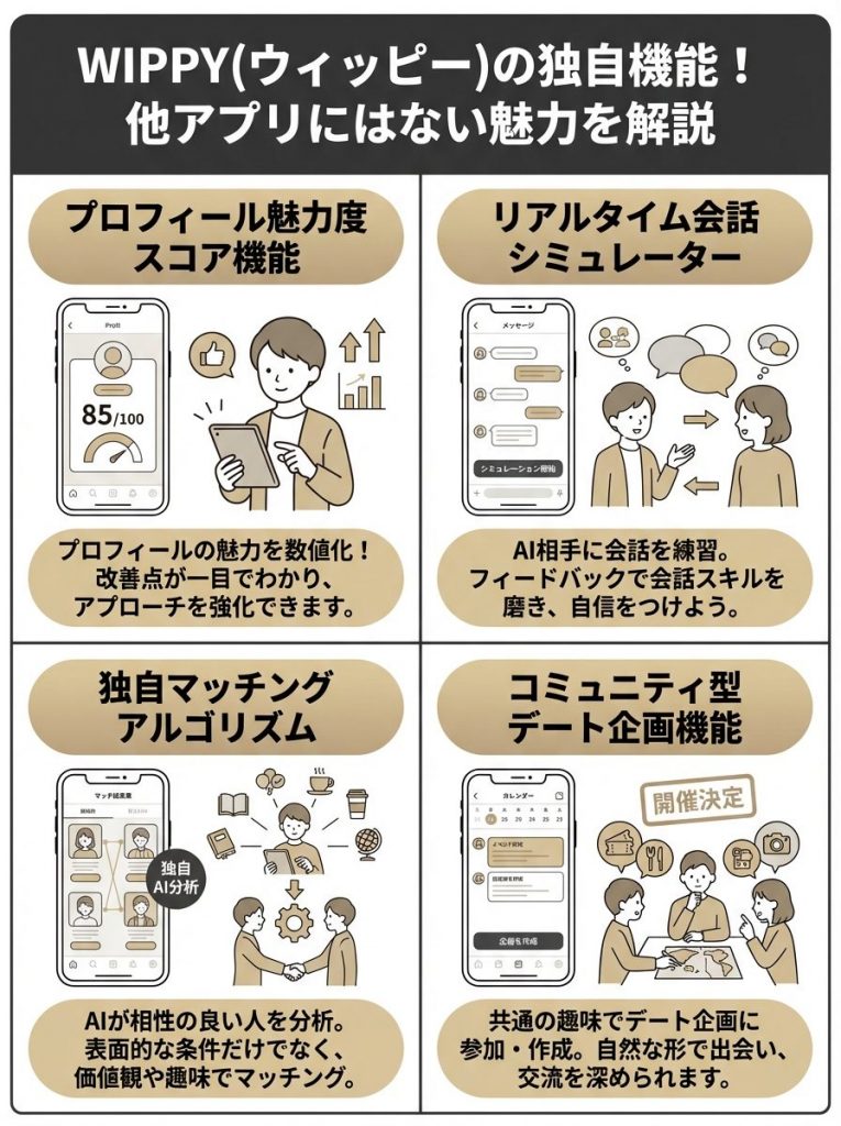 WIPPY(ウィッピー)の独自機能!他アプリにはない魅力を解説