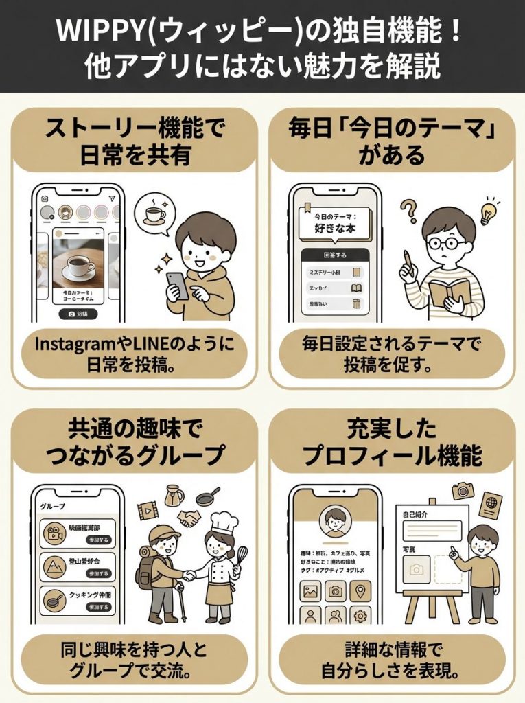 WIPPY(ウィッピー)の独自機能!他アプリにはない魅力を解説