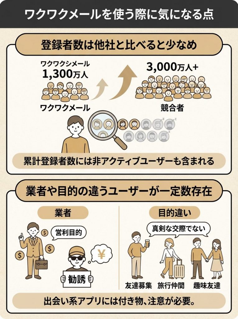 ワクワクメールを使う際に気になる点
