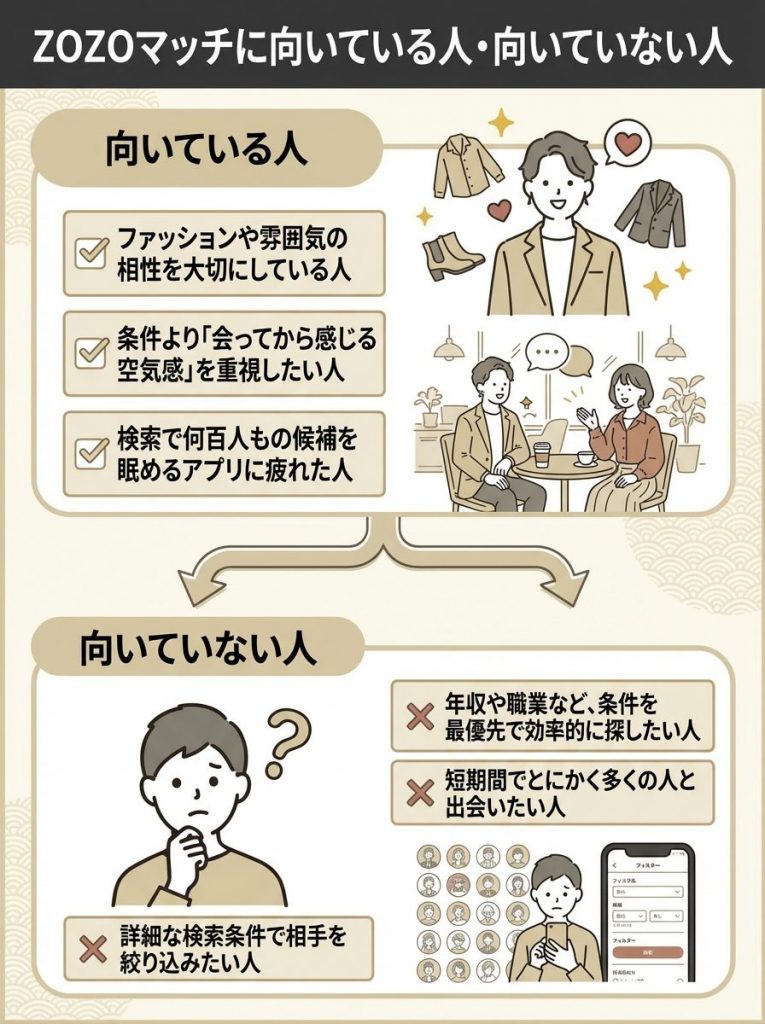 ZOZOマッチに向いている人・向いていない人