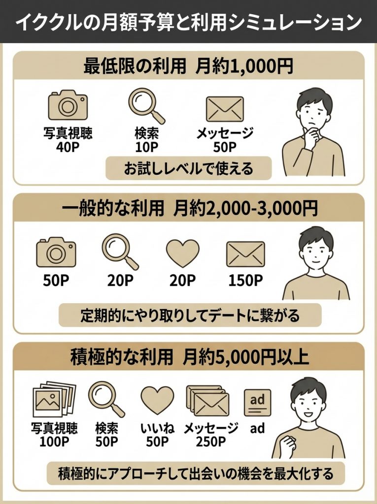 イククルの月額予算と利用シミュレーション
