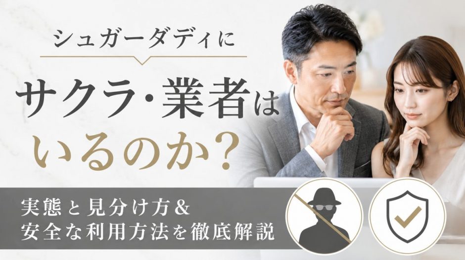 シュガーダディにサクラ・業者はいるのか？実態と見分け方＆安全な利用方法を徹底解説