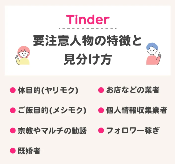 Tinder(ティンダー)要注意人物の特徴と見分け方を徹底解説！ | THE SINGLE