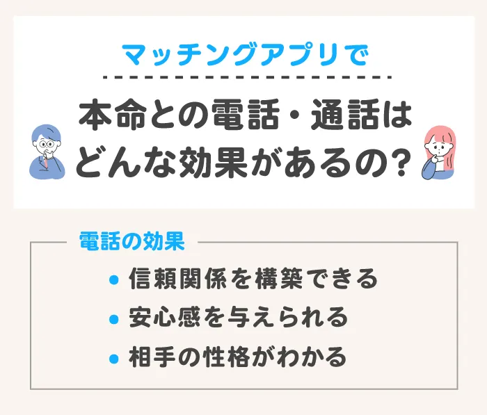マッチングアプリで本命と電話・通話することでどんな効果があるの?